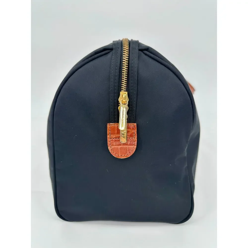 Vintage Valentino Garavani Sport Duffel Bag Black Nylon Croc Trim + COA